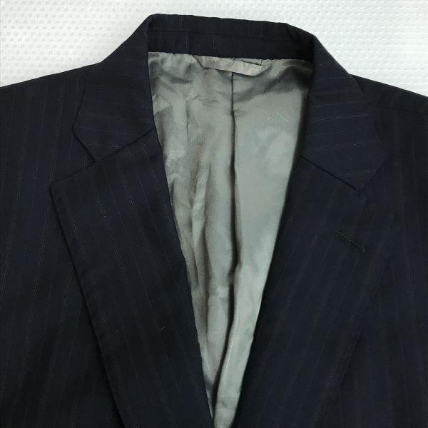 Lini L homme Italian fabric stripe tailored jacket men’s M black autumn winter(USED)