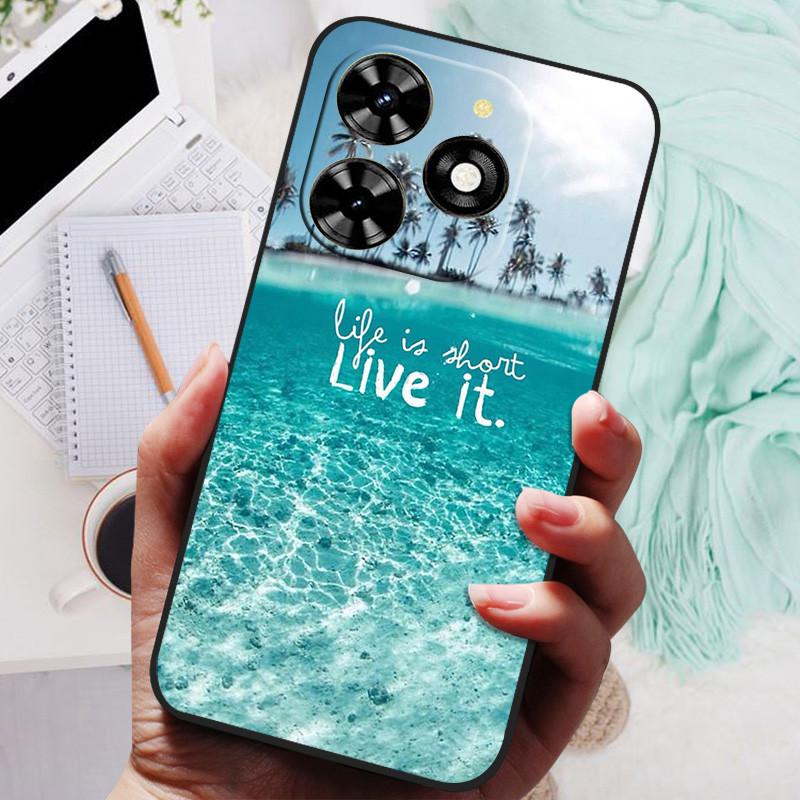 For Tecno Spark 20 Pro Case Black Silicone Bumper Wolf Lions Soft TPU Covers for Tecno Spark 20C 20 Funda Coque Spark20 KJ5