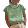 Women's Solid Color Hollow Top Casual Turtleneck Breathable Shirt