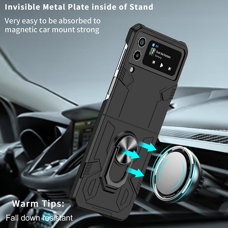 עבור כיסוי Z Flip3 Flip4 Samsung Z Flip 1 2 כיסוי מגן משוריין עמיד בפני זעזועים נגד פגיעות נגד שריטות נגד טביעות אצבעות כיסוי קשיח