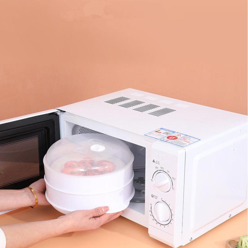 Plastic Steamer Microwave Oven Round Steamer With Lid Cookware Steamer Household Steamed Buns Kitchen Cooking Tools