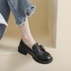 Weiwei Girl 105-11 British Small Leather Shoes Women's Platform College Style One Pedal Thick Heel Single Shoes Spring and Autumn Loafers