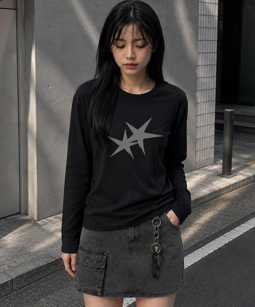 GRAVER ORDINARY [Odnr Unisex] Twins Star Long Sleeve T-Shirt_3Color