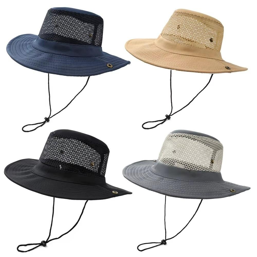 New Large Brimmed Mesh Fishing Hat Foldable Anti-UV Mountaineering Cap Waterproof Quick-Drying Sun Hat Fishing