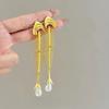 Personalized Fish Bone Imitation Pearl Dangle Earring for Women Vintage Gothic Tassel Ear Pendant Elegant Jewelry Gifts 2026