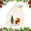 Transparent House with Warm Light Clear Acrylic Ornament, DIY Fillable Christmas Light, Customizable Gift for Kids Rechargeable Lighted Table