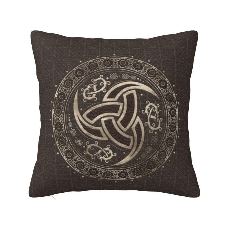 Custom Lucky Charm Viking Compass Vegvisir Cushion Cover Xcm Vikings Valhalla Velvet Luxury Pillow Case Home Decoration