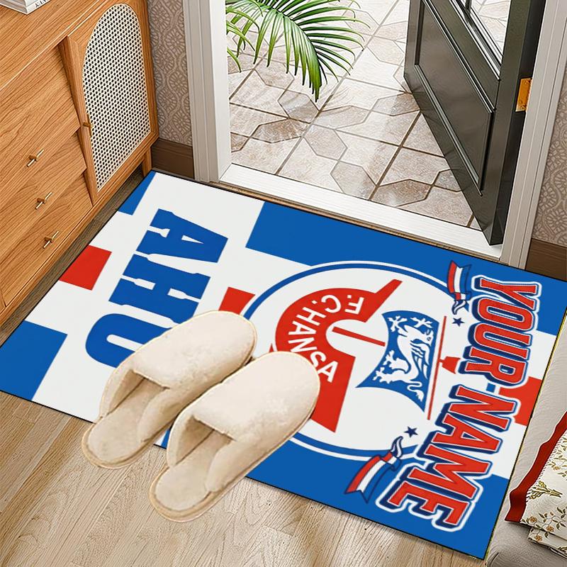 Benutzerdefinierter Name Hansa Rostock Teppich Büro Teppich, Innen Teppich, Stuhl Teppich, Wohnzimmer, Fußmatte Spiel Teppich Heimdekoration Geburtstag Weihnachtsgeschenke