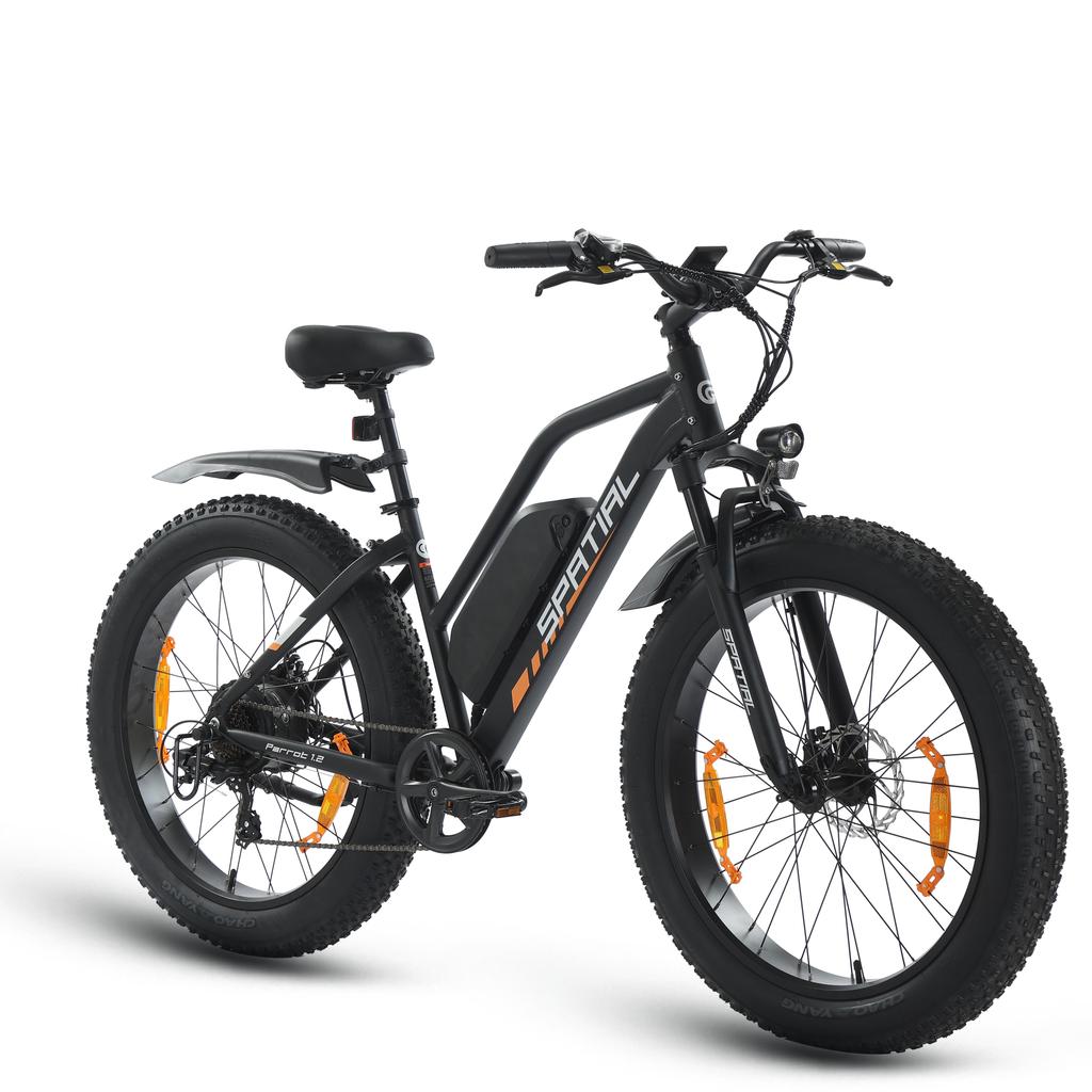 SPATIAL Parrot Bicicletta Elettrica da Donna All-Terrain Motore 250W Batteria 48V13AH Bicicletta Elettrica da Passeggio all'Aperto Bici Elettrica da Montagna Off-Road da 26 Pollici
