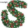2.7m PVC Christmas Decoration Pine Cone Berry Cane Artificial Rattan for Party Mall Door Hanging Decoration New Year Christmas