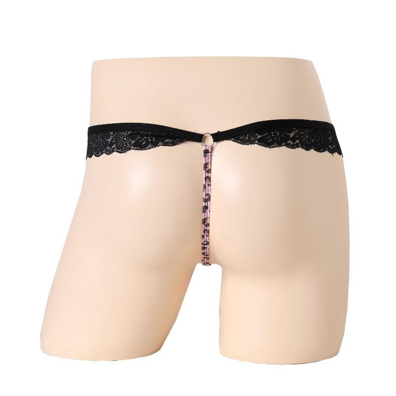 Sissy Lingerie Mens Lace See Through G-String Mini Pouch T-Back Thong Femboy Sheer Panties Sexy Girly Gay Crossdresser Underwear