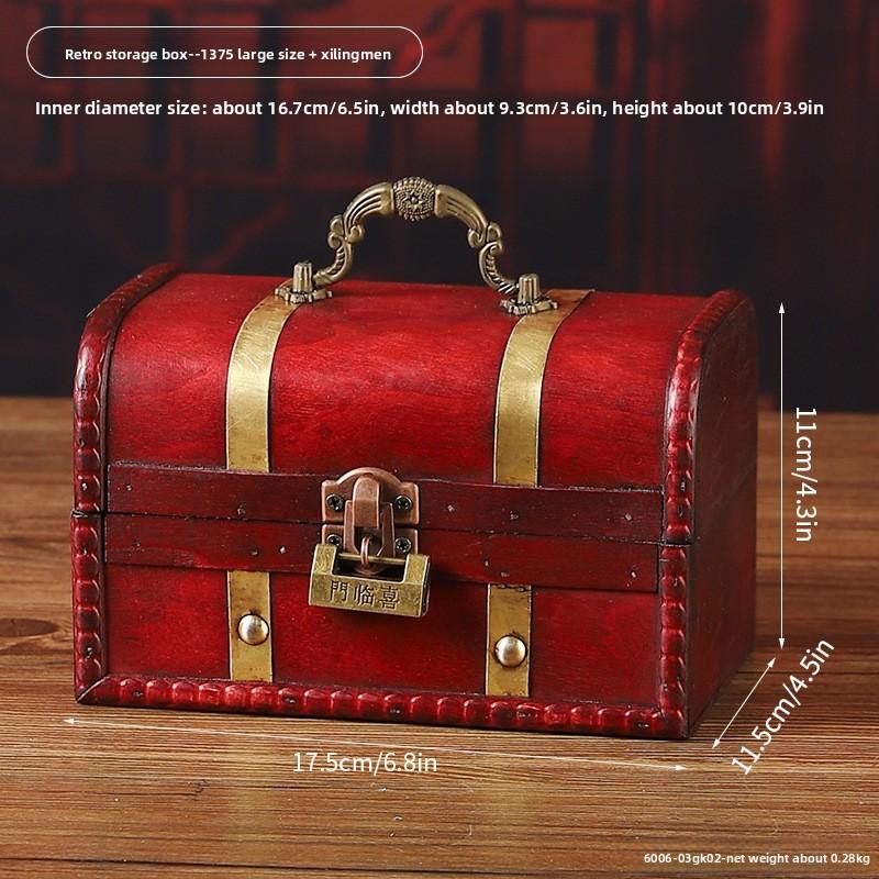 Wooden Privacy Storage Box With Lock For Jewelry And Keys For Bedroom And Living Room