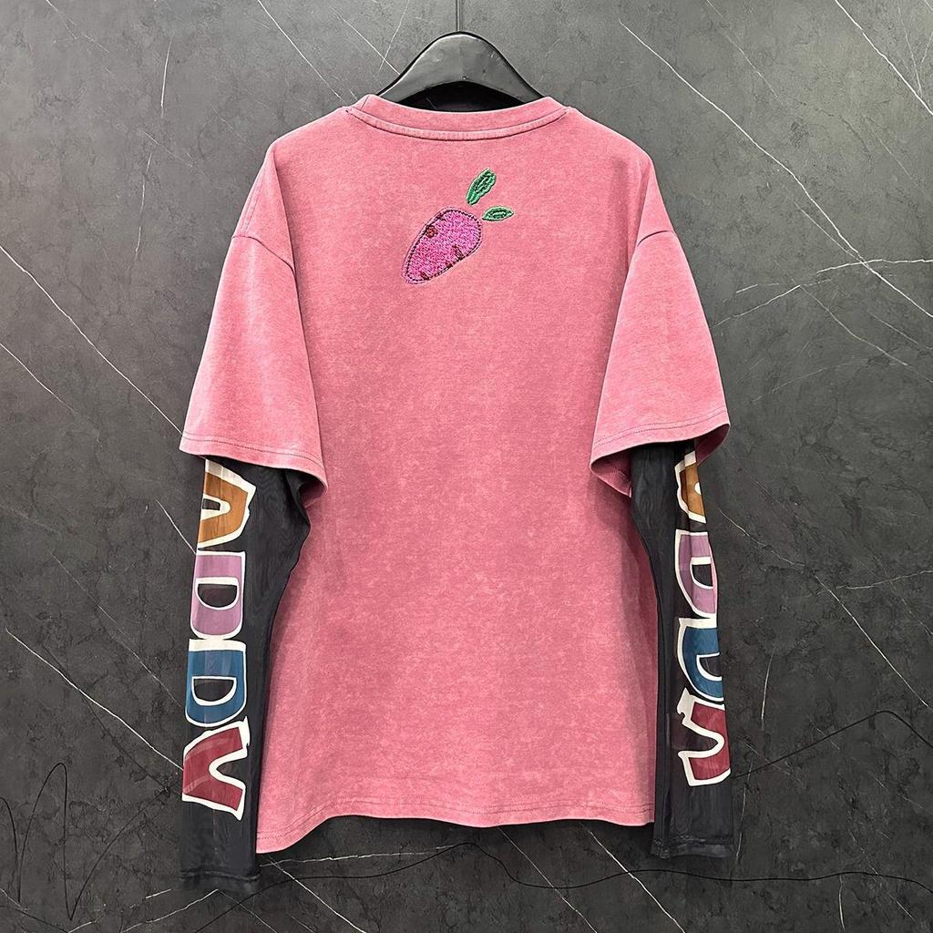 Plus Size Sweet Embroidered Rabbit Long Sleeve Two-Piece T-Shirt