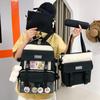 Canvas Backpack Women'S Tide Multi-Purpose Four-Piece Backpack Harajufeng Campus Junior High School Student Schoolbag