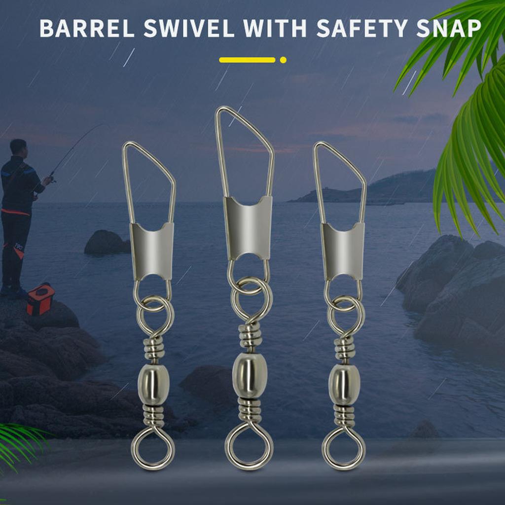 Ball Bearing Barrel Swivels Fishing Tackle Barrel Snap Swivel Copper Fishing Line Connector for Freshwater Saltwater