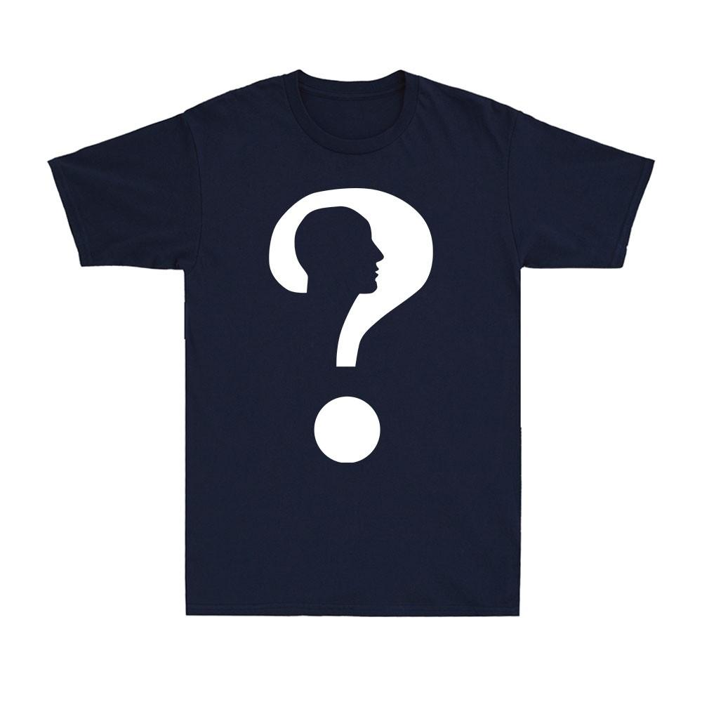 Question Mark Symbol Head Funny Gift Novelty Vintage Men s Cotton T-Shirt S разноцветный