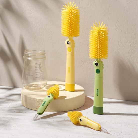 2Pcs/Set Silicone Cleaning Brush with 90-Degree Bent Design 3-in-1 Functions Gap Brush