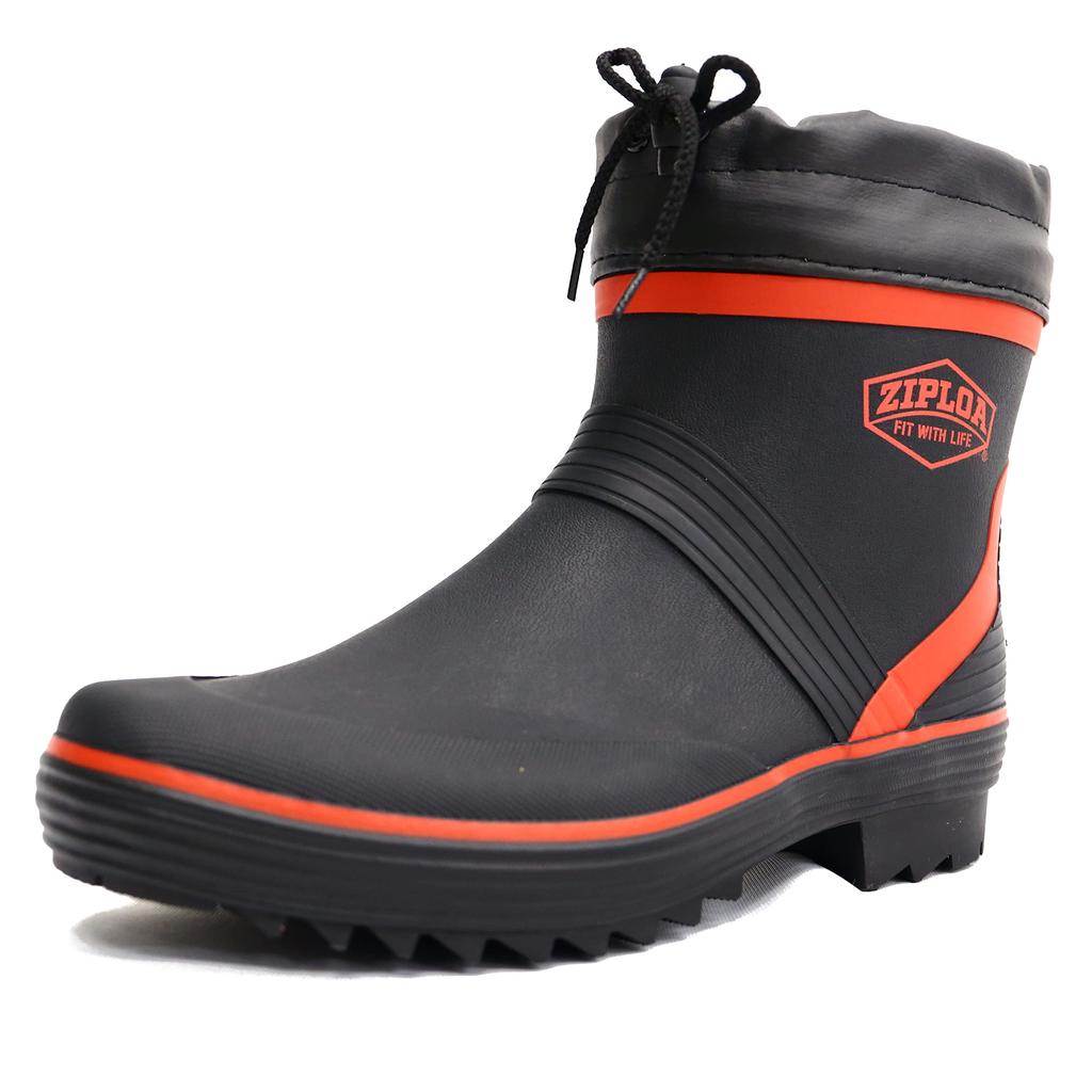 CO-COS nobuoka Ziploa HB-781 Lightweight Short Rain Boots with Cover, Black, Size S/M/L, 3L (27.5-28.0 cm), 3E