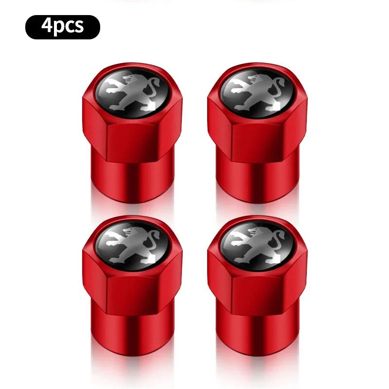 4pcs Aluminum Anti-theft Hexagonal Tire Valve Cap Accessories For Peugeot 206 208 306 307 308 508 106 107 108 2008 3008 5008 207