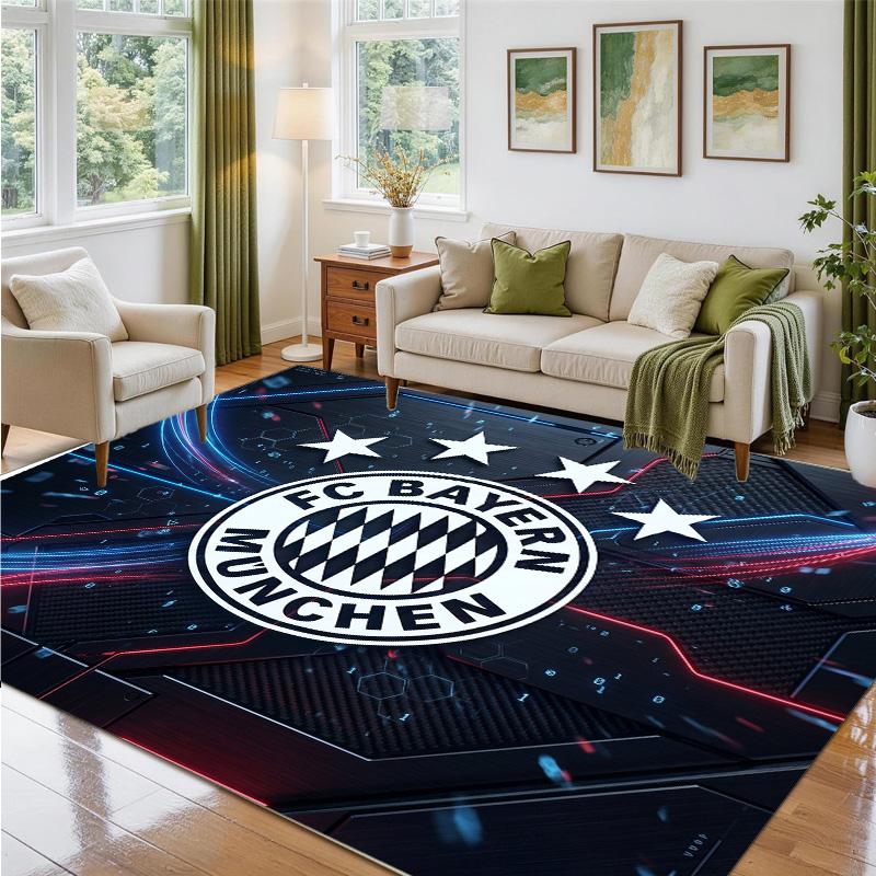 Tapis Velours Cristal Design Bayern Munich Tapis Décoratif Doux pour Chambre à Coucher Entrée