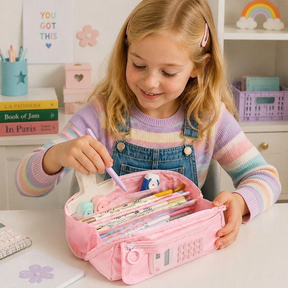 Large Capacity Pen Bag Back To School Stationery Organizer Portable Pencil Case  Gift