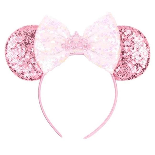 Silver Shinny Mouse Ears Headband For Girls Shinny Sequin Bow Hairband Festival Party Cosplay DIY Hair Accessories