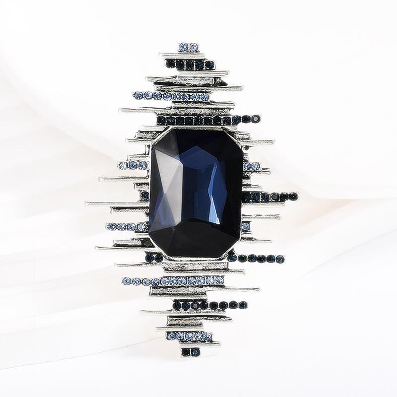 

Ретро хрустальная ромбовидная брошь женская модная изысканная брошь для пиджака, костюма, индивидуального темпераментного корсажа