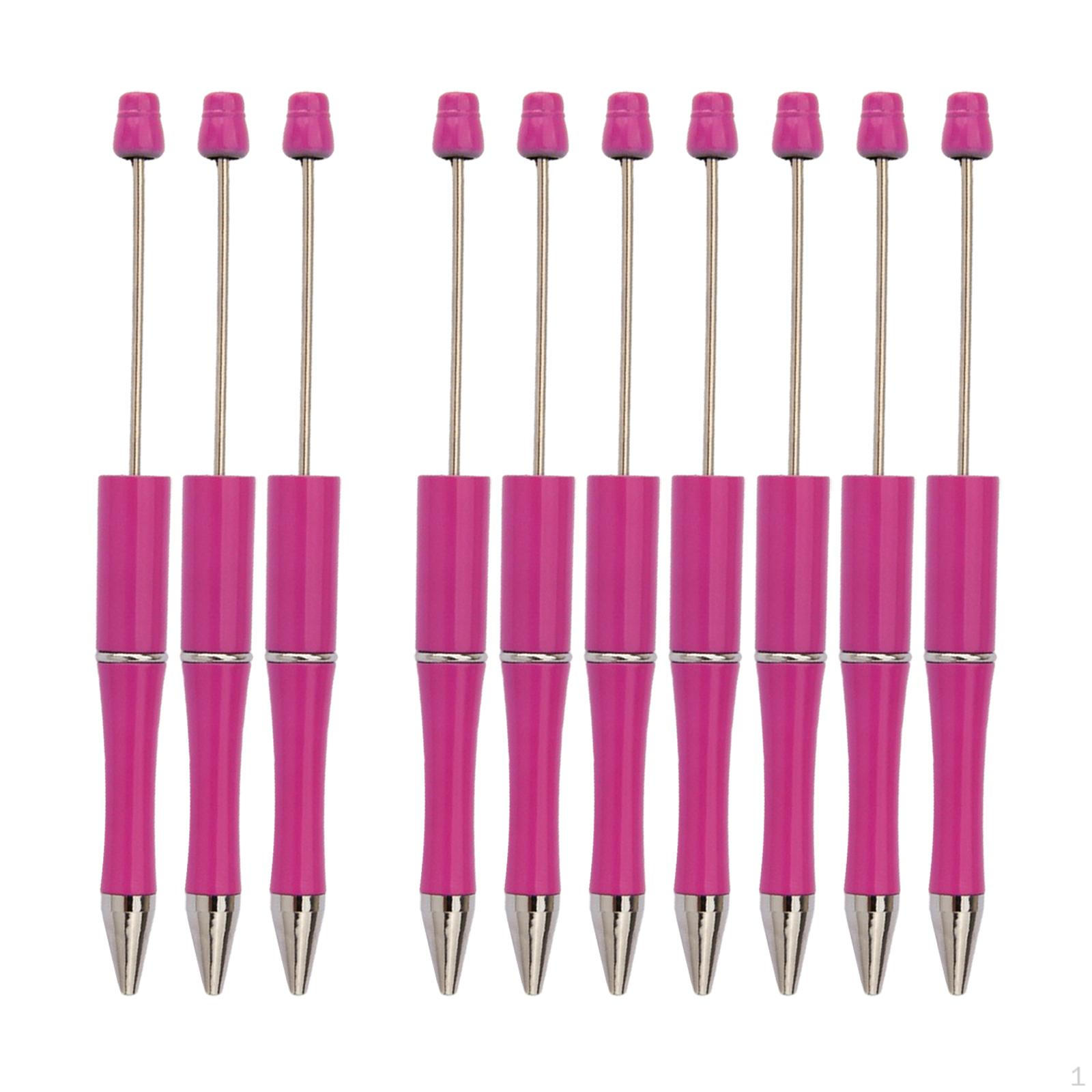 

10 шт. ручка из бисера, шариковая ручка из бисера, ручка-роллер с черными чернилами, ручка для письма, ручки для рукоделия rose red