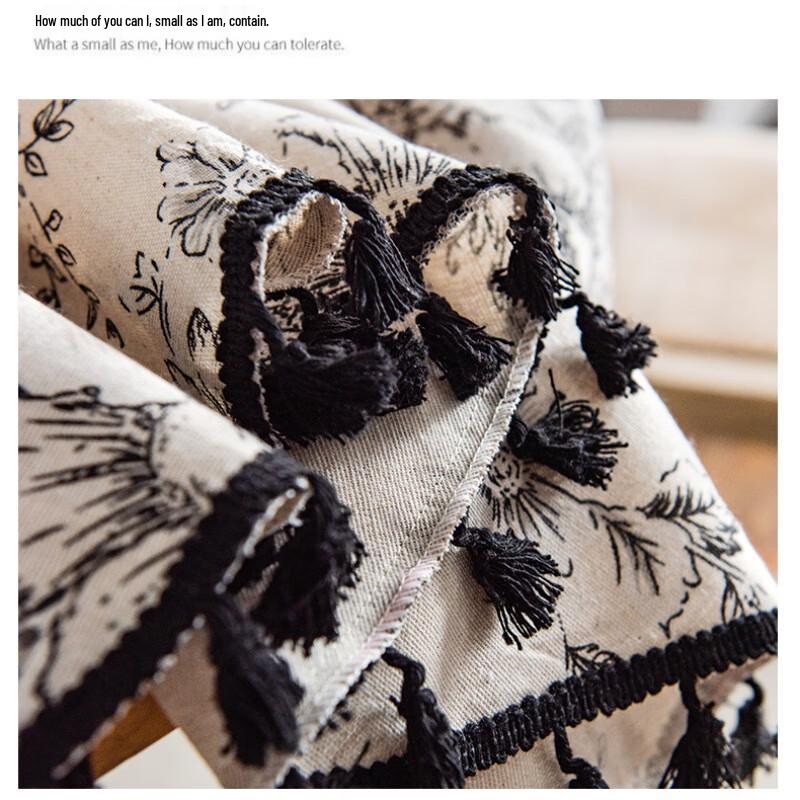 Guanzhuojia Black Peony Print Dining Tablecloth