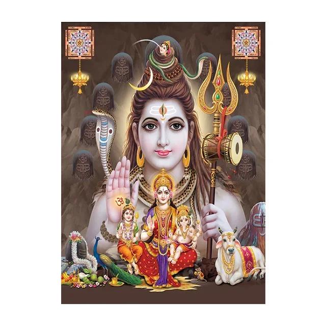 Religion Elephant God India Hinduism Ganesha Painting Canvas Durga Golden Zari Art Poster Prints Living Room Home Decor Pictures