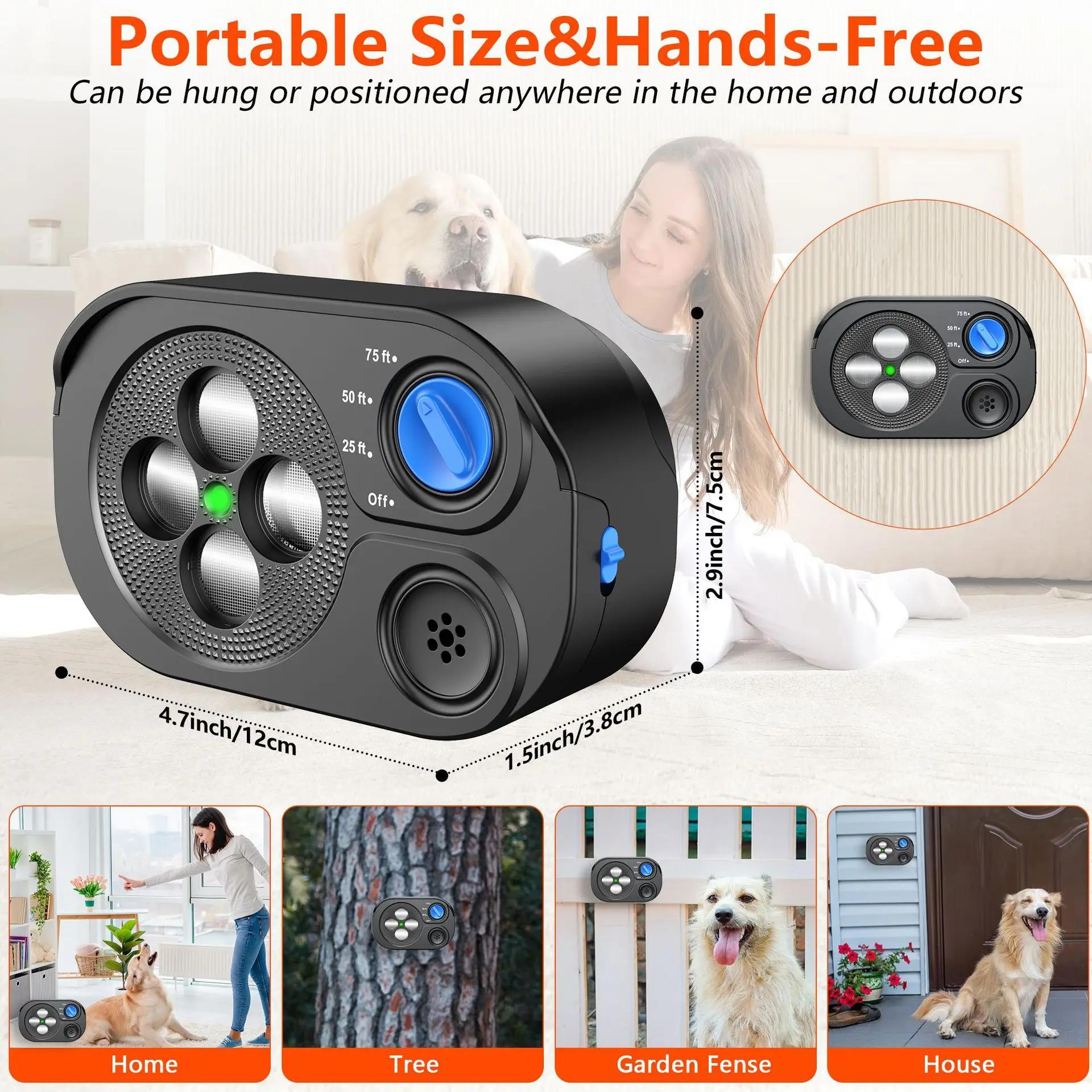 

Ultrasonic Anti Barking Device for Dog 3Modes Bark Control Variable Ultrasound Frequencies Automatic Whistle 75ft Range Silencer чорний