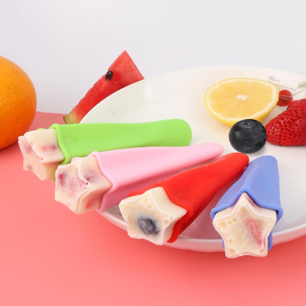 Ice Pop Mold Star Shape Tube Molds with Lids Leakproof Reusable Food Ice Cream Maker Fruit Mould Summer Kitchen Gadgets
