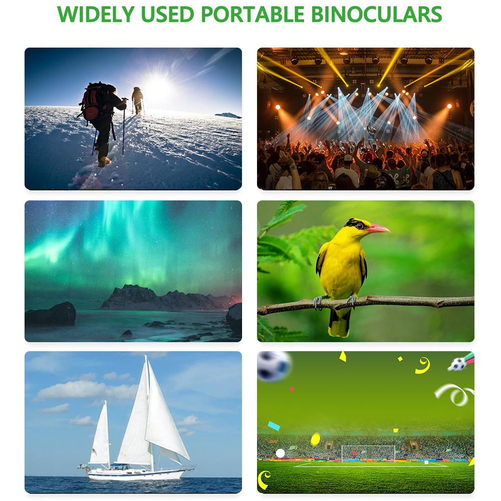 Mini jumelles rétro légères en métal 3x25 avec poignée pliable intégrée pour adultes