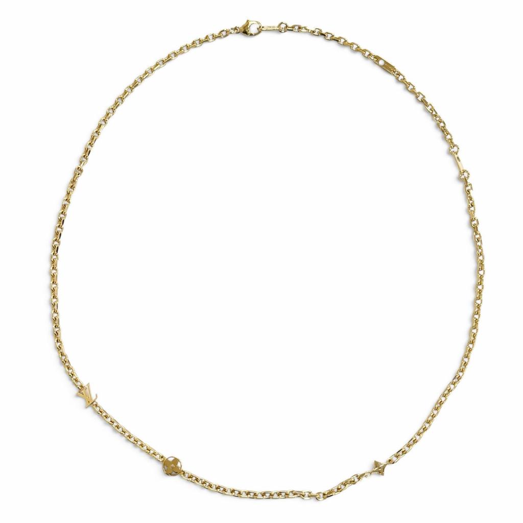 Excellent LOUIS VUITTON Necklace Chain LV Yours Monogram flower gold mens M02740 Used