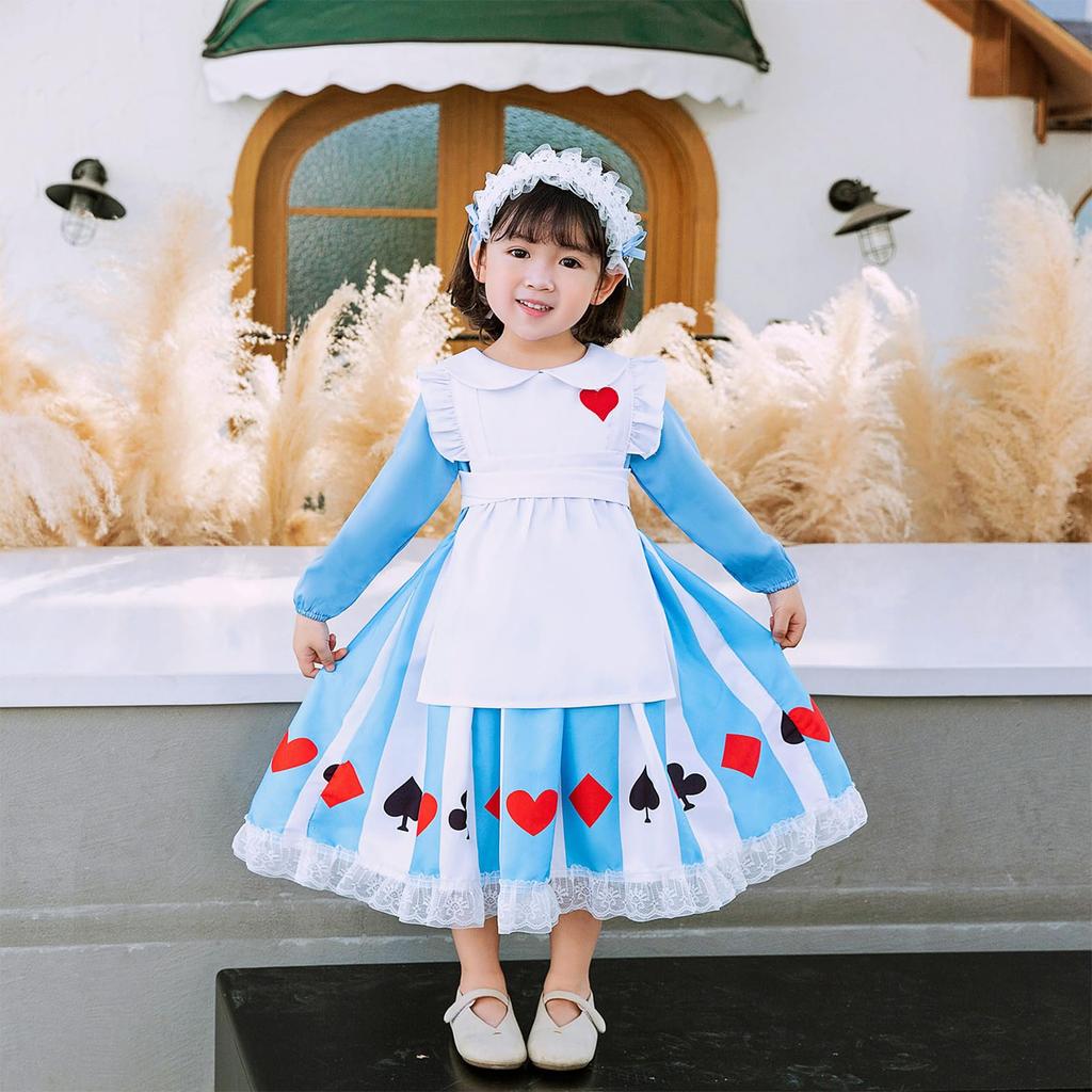 Formemory Wonderland Cosplay Costume for Girls, Cute Maid Outfit, Perfect for Halloween, Christmas, Parties, Events, School Festivals, and