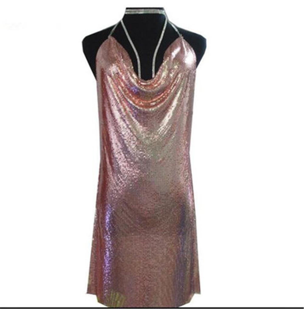 slim fit dress slacks Metal Mesh Dress. – Bella Redd Collection main image 0