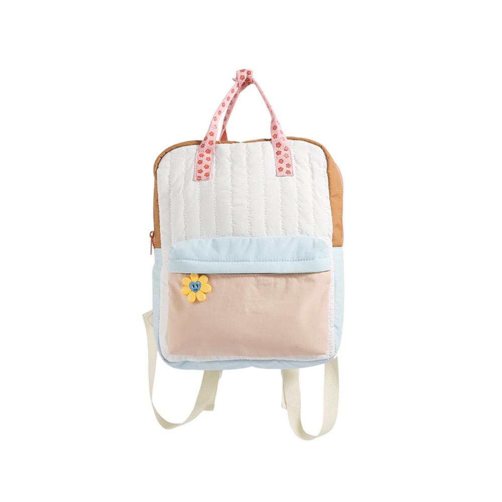 Canvas Nylon Backpack Large Capacity Sunflower Pendant Backpack Fashion Student School Bag Lady S