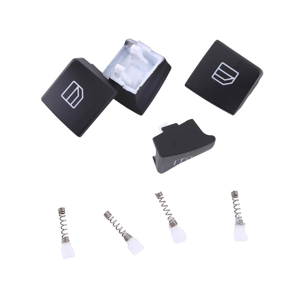 4pcs Window Switch Button Cap Set Compatible for Mercedes-Benz EClass W204 W166 X156 W156 2001-2014 Replacement A2049055402 ABS Power Window Control