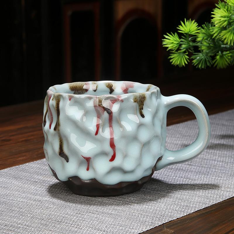 

Japanese Style Ceramic Coffee Mugs with Handle Vintage Creative Breakfast Oat Milk Mug Afternoon Tea TeaCup Household Water Cup 260ml