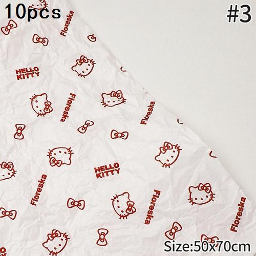 Hello Kitty Wrapping Paper Flower Bouquet Packaging Paper Strap Ribbon Flower Decoration Strap Gift Packaging Paper Accessories