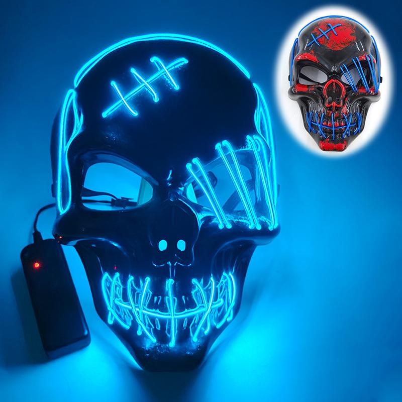 Halloween Mask Flashing Cosplay LED Vendetta Mask Anonymous Mask Halloween Christmas Party Gift for Adult Kids Film Cosplay Mask