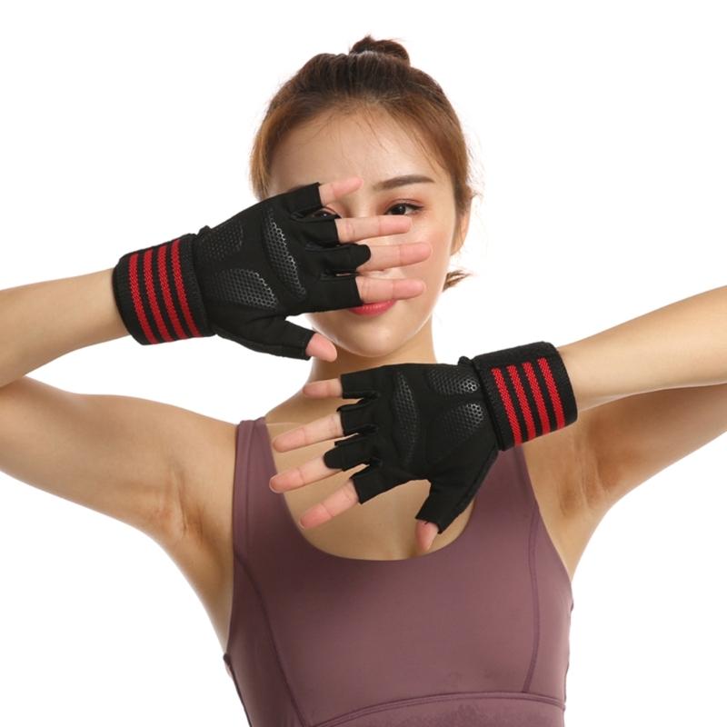 Gym Gloves Weight Lifting Training Gloves Men Women with Wrist Straps Support, Padded Full Palm Protections, Breathable