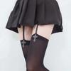 Personnalité Décoration Croix Chaussettes à Bretelles Femmes Couleur Unie Fines Cuisse Haute Lolita Anime Cosplay Gothique Chaussettes au-dessus du Genou