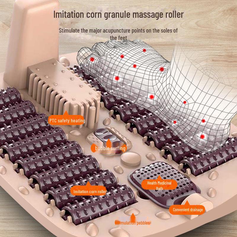 Heated Foot Bath Bucket with Roller Massage and Red Light Therapy