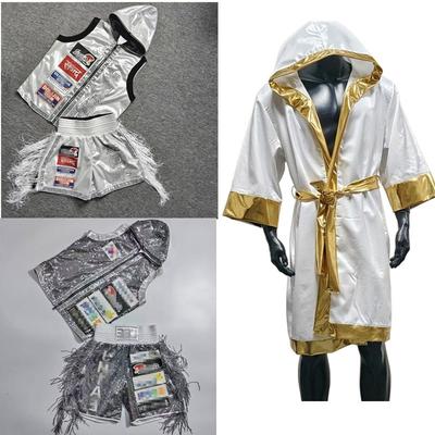 Unisex Boxing Robe Muay Thai Fight Cloak Sanda Training Wear Adult