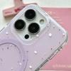Magnetic grape purple splashed ink phone case with holder For iPhone 11 12 13 14 15 16 17 pro max