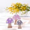 3Pcs Wooden Mushroom Building Blocks Ornaments Room Decor Colorful Wood Photo Props Home