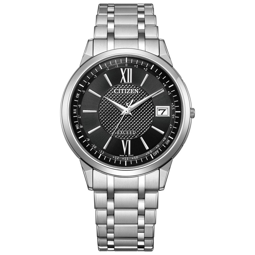 Exceed Light Powered Eco Drive Radio Watch Waterproof Navy Silver [Citizen] CB1140-61E Men's