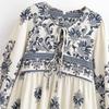 2026 Spring European & American Style Women's Bohemian Tassel Print Loose Dress