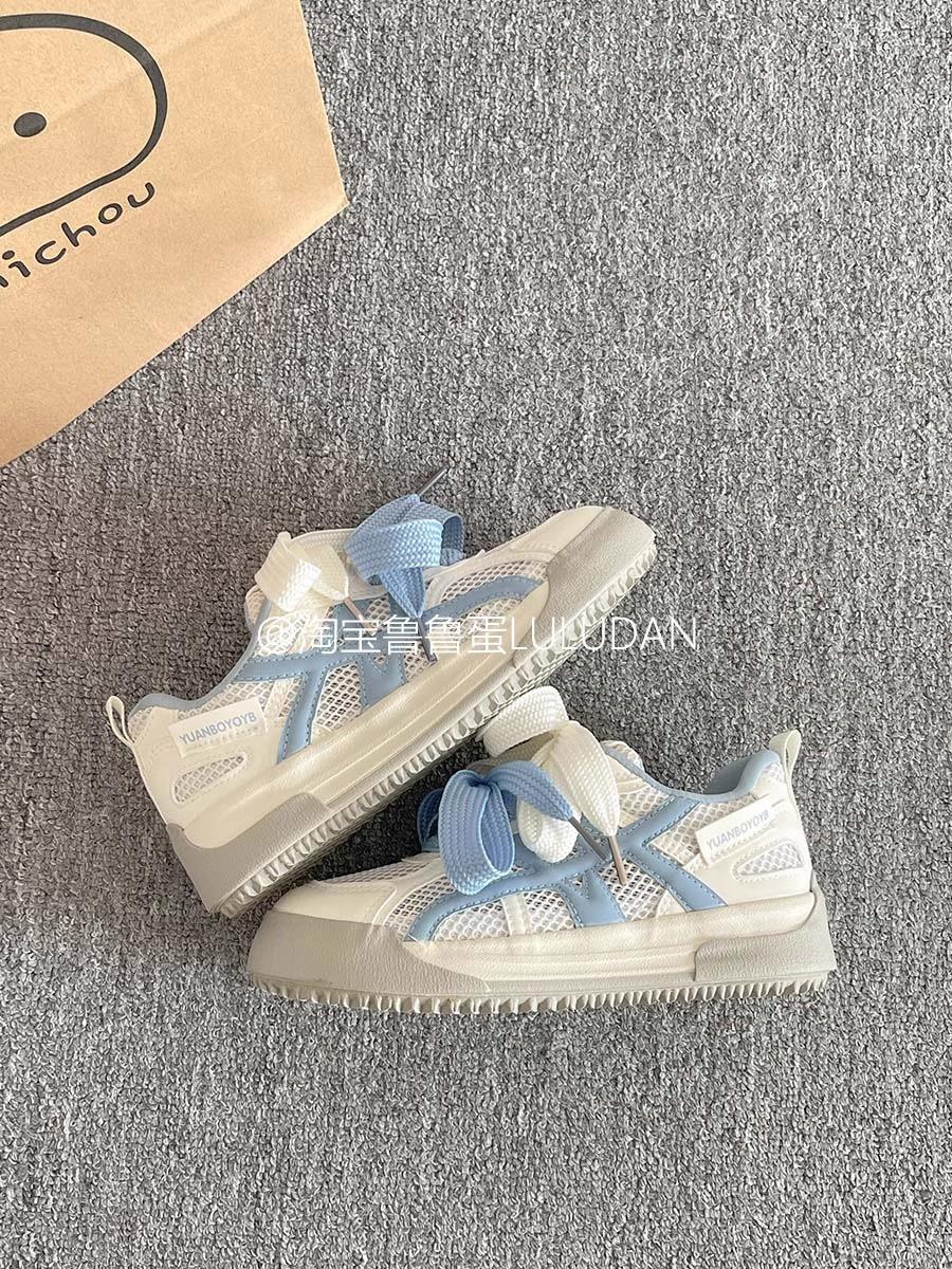 

Mesh breathable board shoes women s 2025 new summer platform white shoes with skirts, bread shoes, German training shoes women s 40 синій